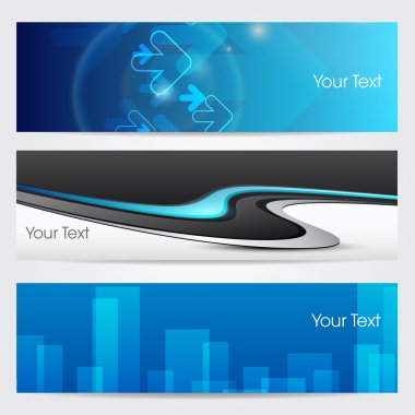 Vector illustration of banners or website headers with blue color concept editable effect. with EPS 10 format clipart