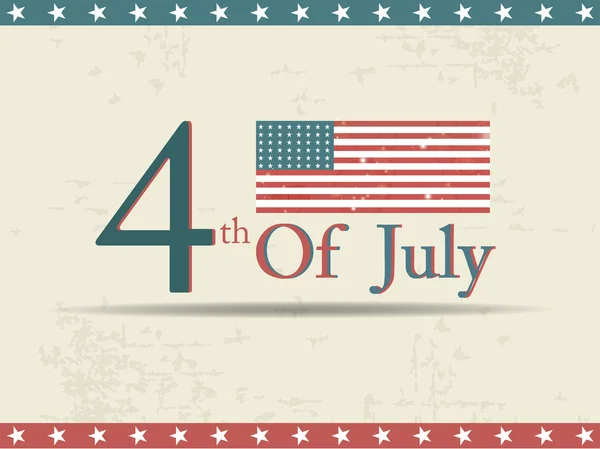 4 juli självständighetsdagen på grungy bakgrund. — Stock vektor