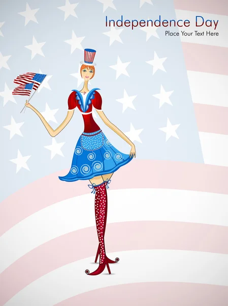 Belle fille américaine . — Image vectorielle