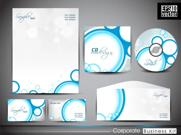 Professionelles Corporate Identity Kit oder Business Kit mit abstraktem Muster-Design. — Stockvektor