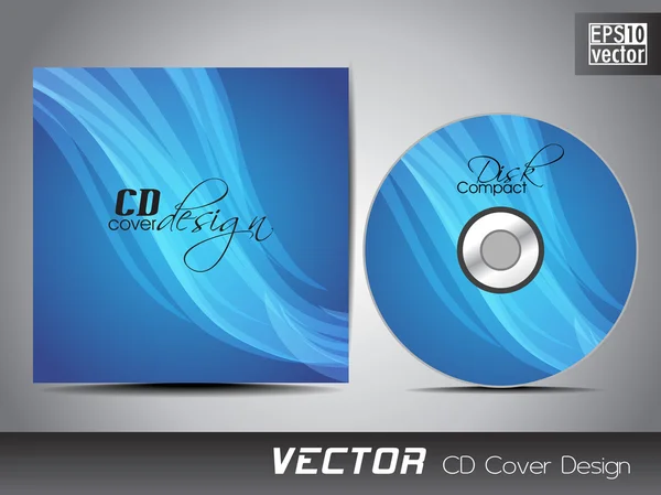 CD-Cover-Präsentationsvorlage mit Kopierraum und Welleneffekt, editierbare eps10-Vektorillustration. — Stockvektor