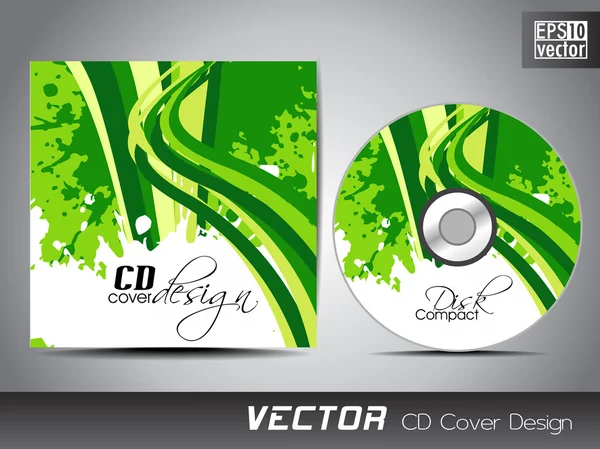 Modèle de conception de couverture de CD avec espace de copie et effet d'onde, illustration vectorielle EPS10 modifiable . — Image vectorielle