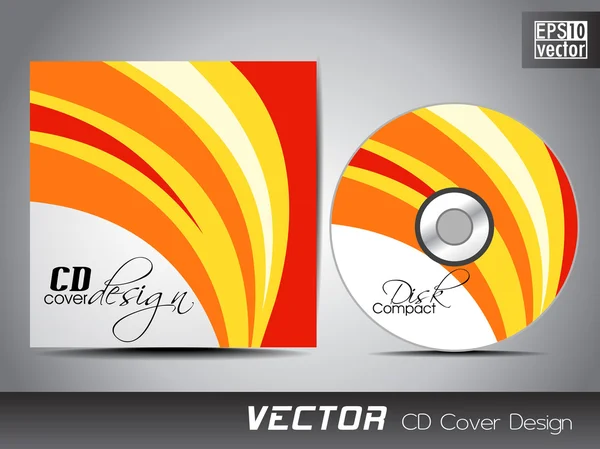 CD cover presentation design template with copy space and wave effect, editable EPS10 vector illustration. — Stock Vector