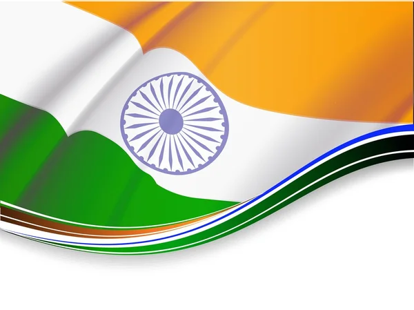 Векторная иллюстрация индийского триколорного флага на белом изолированном фоне ко Дню Республики и Дню независимости. Векторная деформация . — стоковый вектор