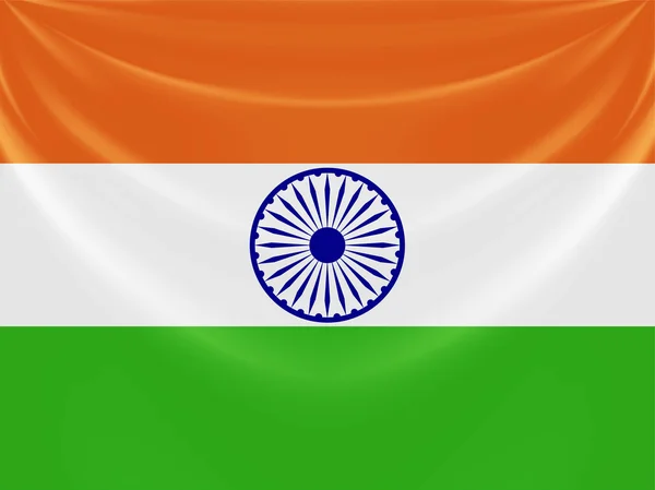 Illustration av tricolor indiska flagga gjord av gardin draper design. eps10 vektor illustration — Stock vektor
