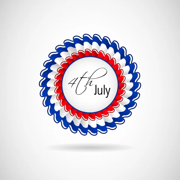 Ilustração de fita ou crachá para 4 de julho Dia da Independência Americana e outros eventos, isolados em fundo de cor cinza. EPS 10 . — Vetor de Stock