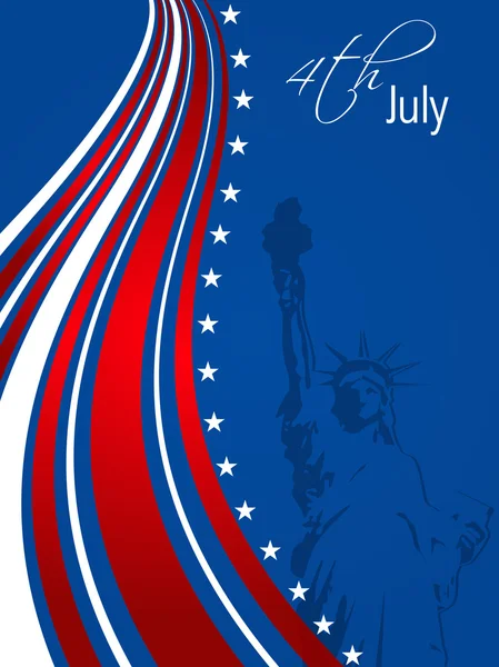 Amerikansk flagga bakgrund med vågmönster och stjärnor och ränder symboliserar av 4 juli amerikanska självständighetsdagen. EPS 10. — Stock vektor