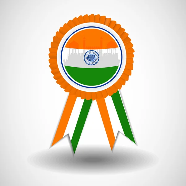 Illustration of ribbon or badge for Indian Independence Day or Republic Day and other events, isolated on grey color background. EPS 10. — Stock Vector