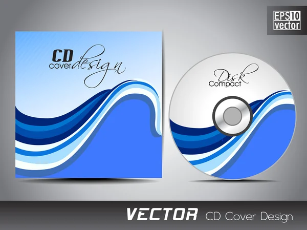 Modèle de conception de couverture de CD avec espace de copie et effet d'onde, illustration vectorielle EPS10 modifiable . — Image vectorielle