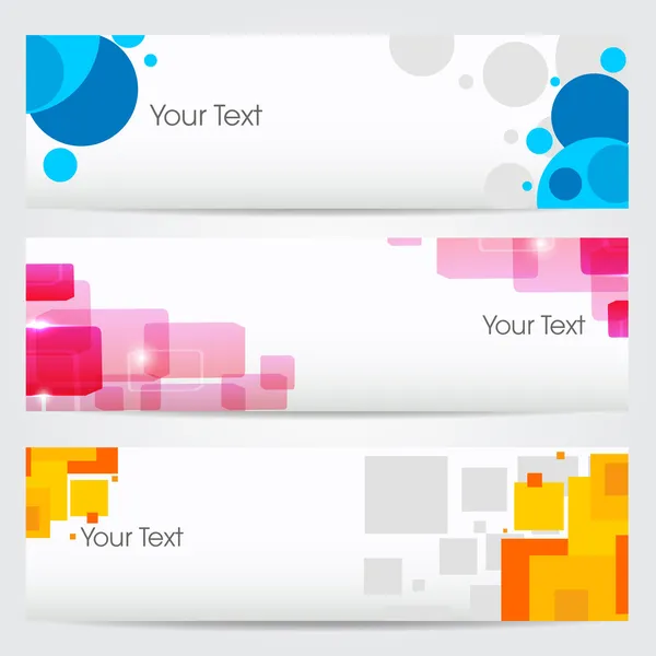 Vektor illustration av banners eller webbplats-huvuden med abstrakt och färgglada koncept med 10 EPS-format — Stock vektor