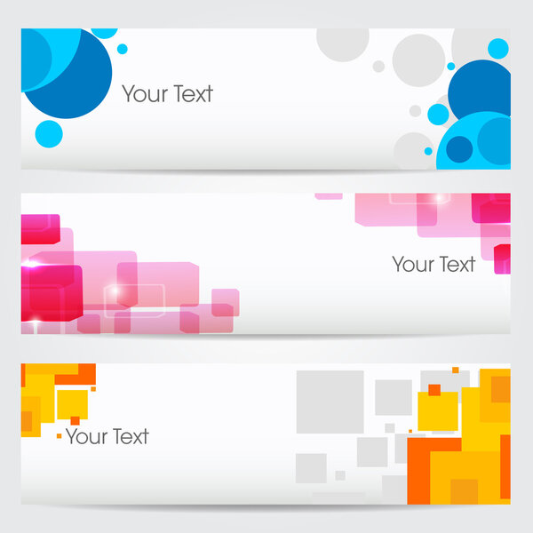 Vector illustration of banners or website headers with abstract and colorful concept with EPS 10 format