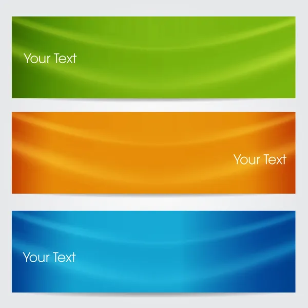 Illustration vectorielle de bannières ou d'en-têtes de site Web avec une onde de couleur verte, orange et bleue. Format EPS 10 — Image vectorielle