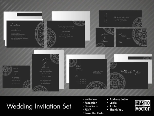 Un kit completo de invitación a la boda . — Archivo Imágenes Vectoriales