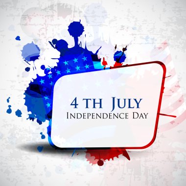 Illustration of American Independence Day of 4th July with copy space on grungy flag color background.EPS 10. Can be use as banner, poster and flyer. clipart