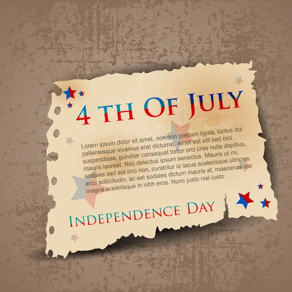 Ilustração do Dia da Independência Americana de 4 de julho no fundo retrô grunhoso.EPS 10. Pode ser usado como banner, cartaz e folheto . — Vetor de Stock
