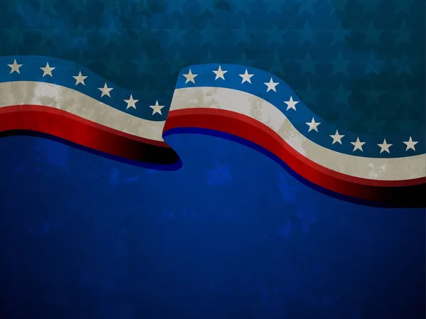 Amerikansk flagga vajande på grungy bakgrund för 4 juli amerikanska Självständighetsdagen och andra händelser eller tillfällen. EPS 10. — Stock vektor