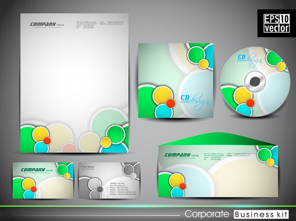 Professional corporate identity kit or business kit with artisti