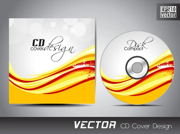 Vector CD cover design with floral and grunge effect on green co — Stock Vector