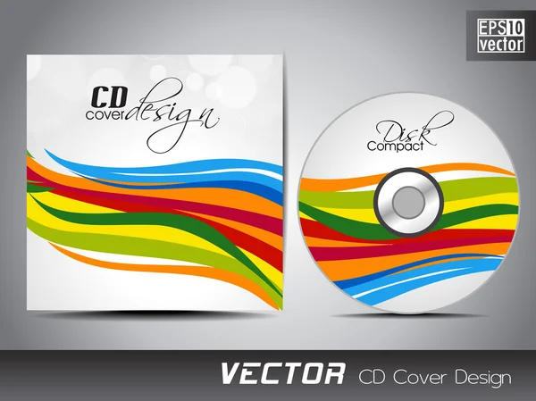 Vektor cd omslagsdesign med blommiga och grunge effekt på gröna co — Stock vektor