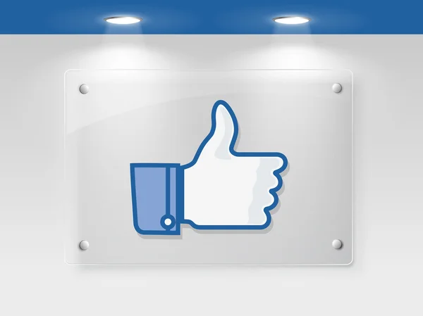 Thumb up like button or thumbs up presentation on sign board. EP — Stock Vector