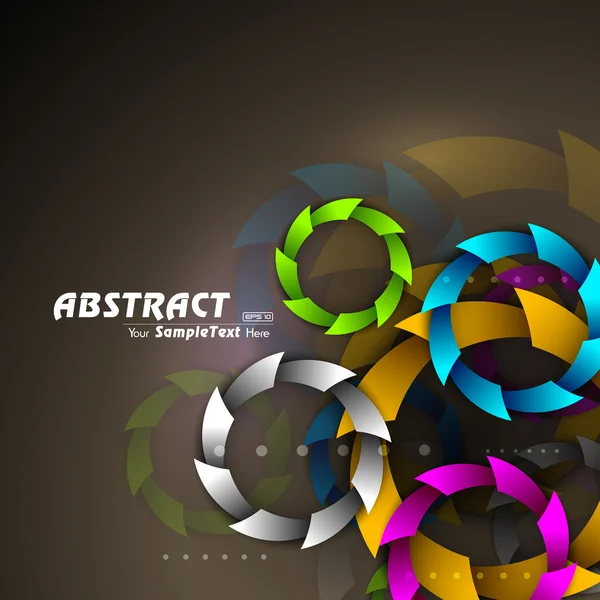 Vector kleurrijke abstracte achtergrond met kleurrijke cirkels op bruine achtergrond. EPS 10. — Stockvector