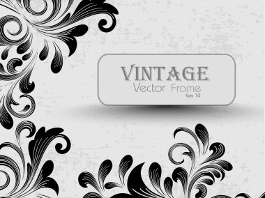 Vintage Illustration with creative floral decoration. Vector. clipart