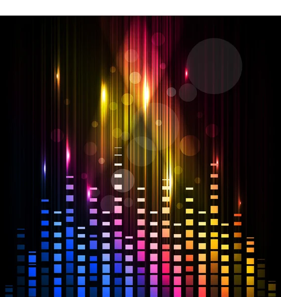 Abstracte kleurrijke achtergrond met golven van de muziek. vector. — Stockvector