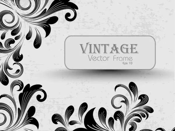 Ilustración Vintage con decoración floral creativa. Vector . — Vector de stock