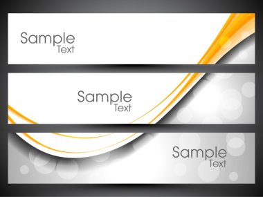 Website header or banner set with colorful background clipart