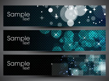 Website header or banner set with colorful background clipart