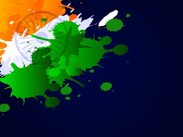 Indiska flaggan tema bakgrund med grungy tri färgeffekter på da — Stock vektor