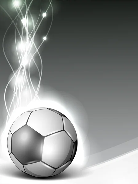 Shiny soccerball or football on shiny wave background. EPS 10. — Stock Vector