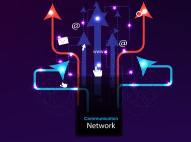 Social media, network connection concept dispaying connecting ar clipart