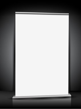 Blank roll up display with stand banner for your business or design work. EPS 10. clipart