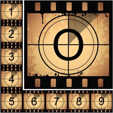 Illustration of film countdown. EPS 10 clipart