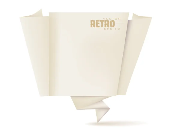 Ancienne bannière rétro en papier Origami pour votre design. Illustration vectorielle EPS10 . — Image vectorielle