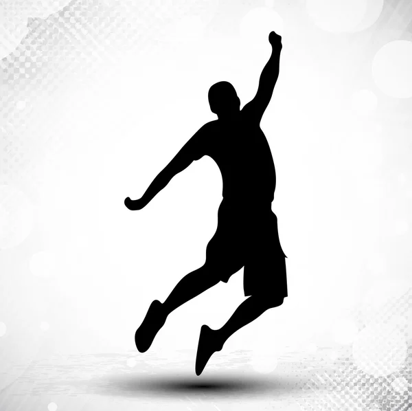 Ein Sportspieler mit bunten Flecken und Spritzern auf weißem Hintergrund. Vektorillustration. Folge 10. — Stockvektor