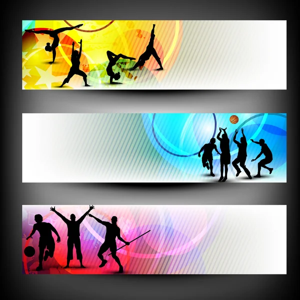 Ensemble de bannières sportives colorées abstraites . — Image vectorielle
