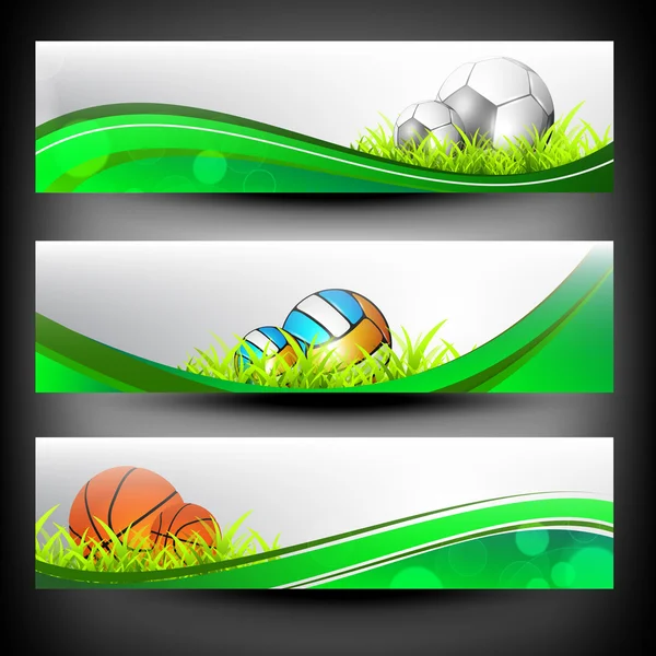 Ensemble de bannières sportives colorées abstraites . — Image vectorielle