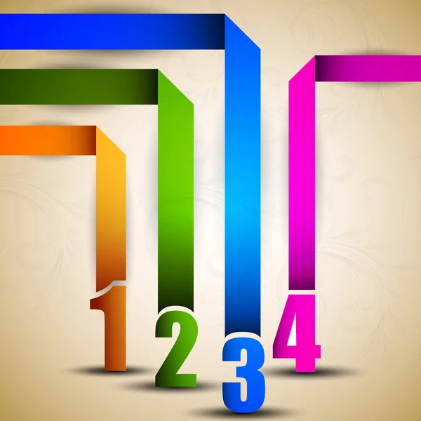 Abstract background with colorful strips and numeric text. EPS 10, — Stockvector