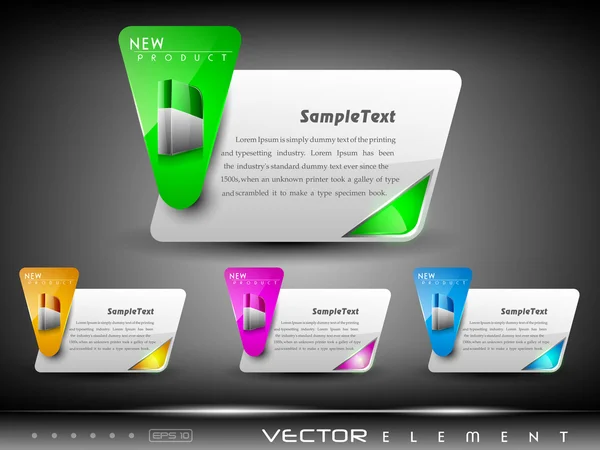 Vektorové sada barevné stránky prvku s produktem. EPS 10. — Stockový vektor