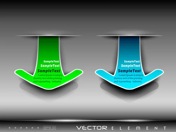 Vektorové sada barevné samolepky nebo popisek, izolovaných na šedém pozadí. EPS 10. — Stockový vektor