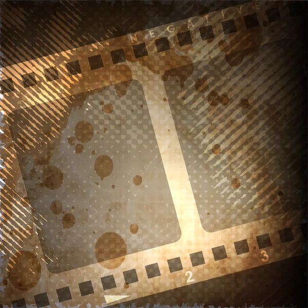 フィルム ストライプまたは汚れた茶色の映画の背景にフィルム リール。eps 10. — ストックベクタ