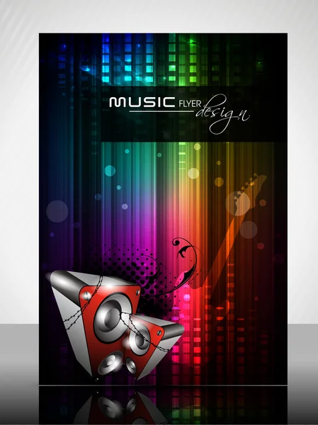 Flyer, brochure o cover design con concept musicale. EPS 10 . — Vettoriale Stock