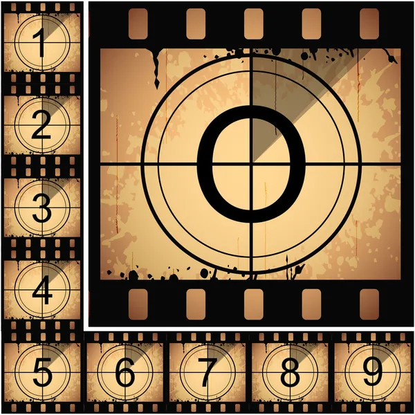 Illustration of film countdown. EPS 10 — Stockový vektor