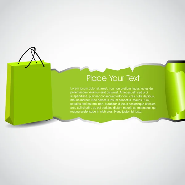 Fundo de compras abstrato com saco de compras e espaço para você — Vetor de Stock