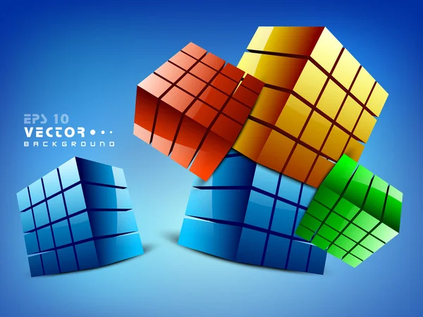 Cubes 3D, fond abstrait. SPE 10 — Image vectorielle