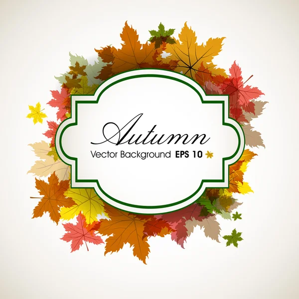 Herbst Blätter Hintergrund mit Platz für Ihren Text. Folge 10. — Stockvektor