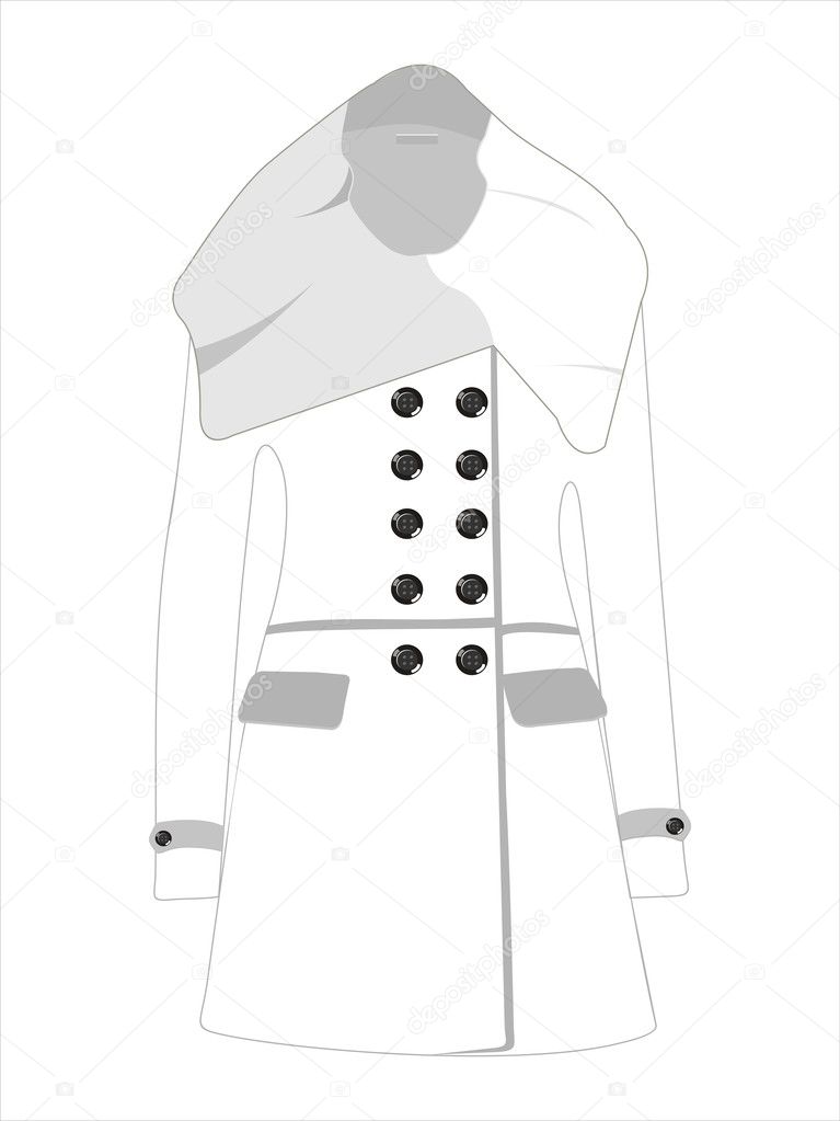 Feminine coat, isolated on white background.