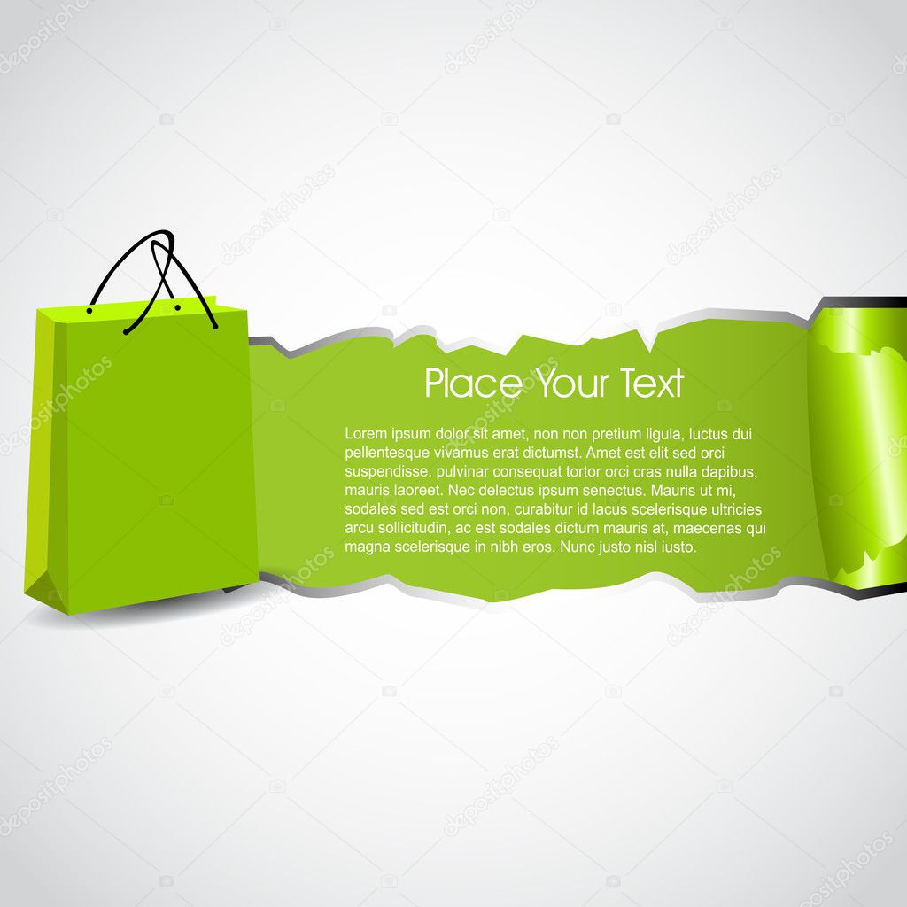 Abstract shopping background with shopping bag and space for you